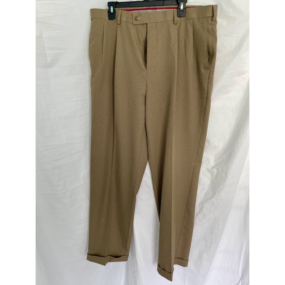Louis Raphael Mens Dress Pants Wool Blend Tan W38 L32